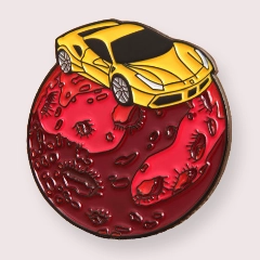 yellow car pin badge